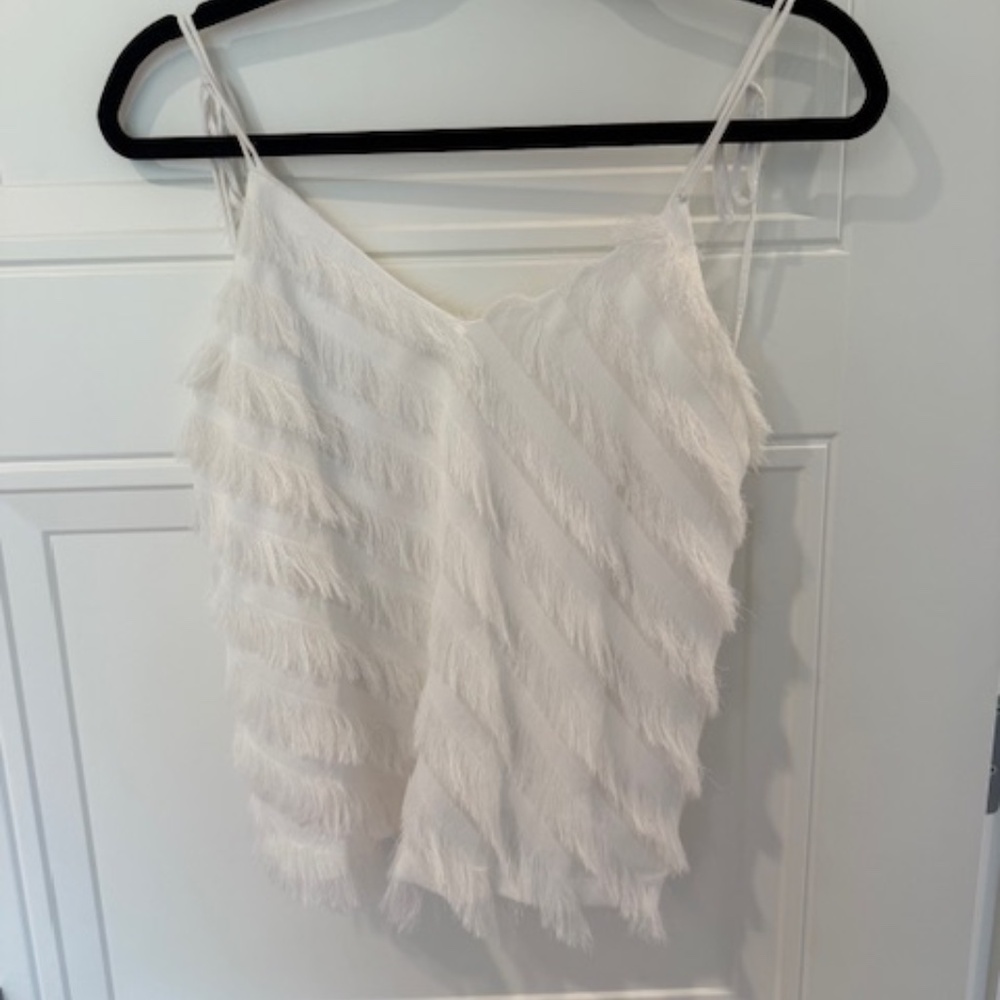 Impeccable Pig Fringe White Tank Size Small